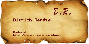 Ditrich Renáta névjegykártya